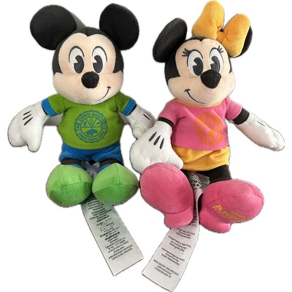 Disney Parks Animal Kingdom Mickey and Minnie Mouse 10” Set of 2 - Picture 1 of 6